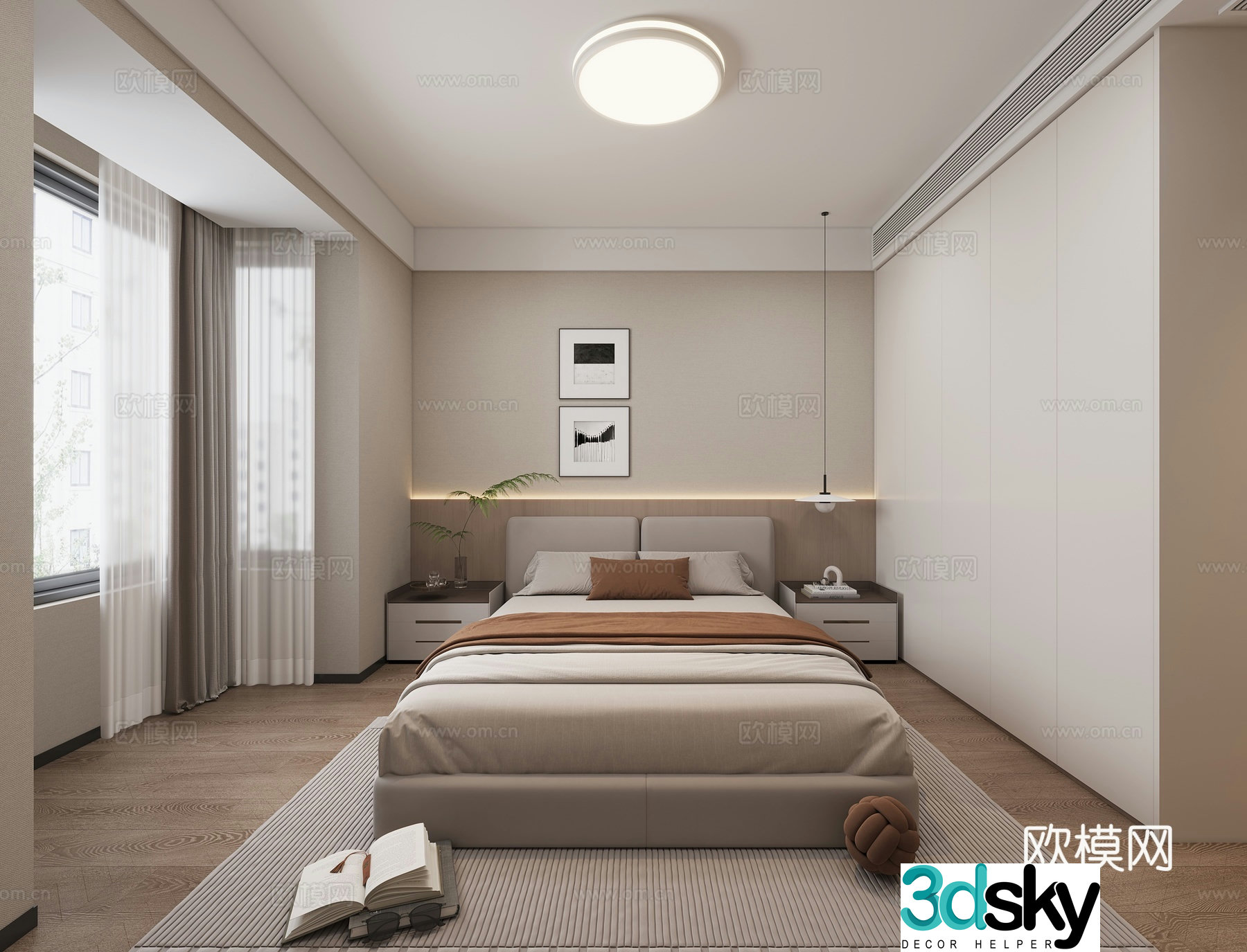 Modern bedroom master bedroom 3d model