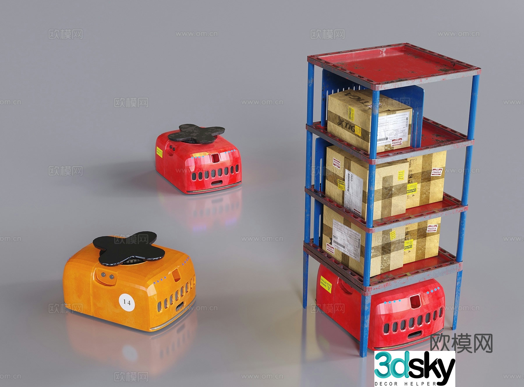 Express shelf storage rack 3d model
