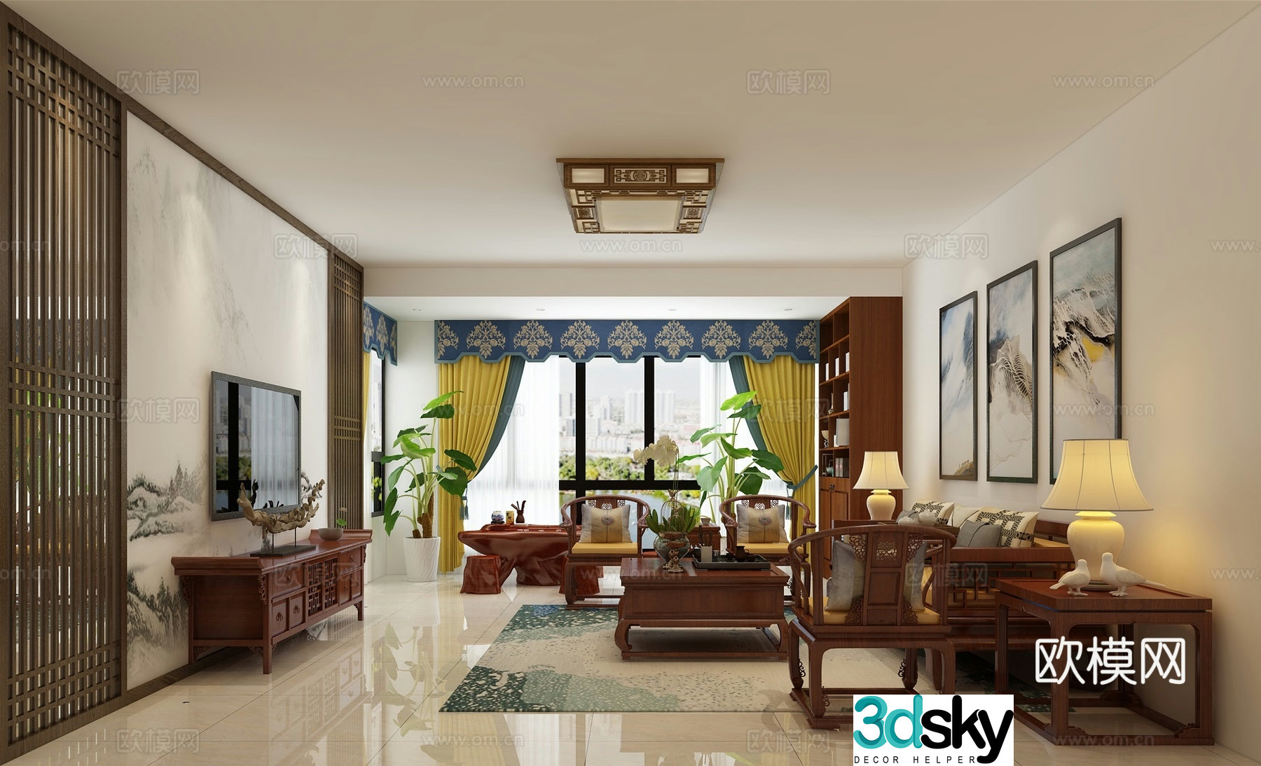 Chinese living room 3d model