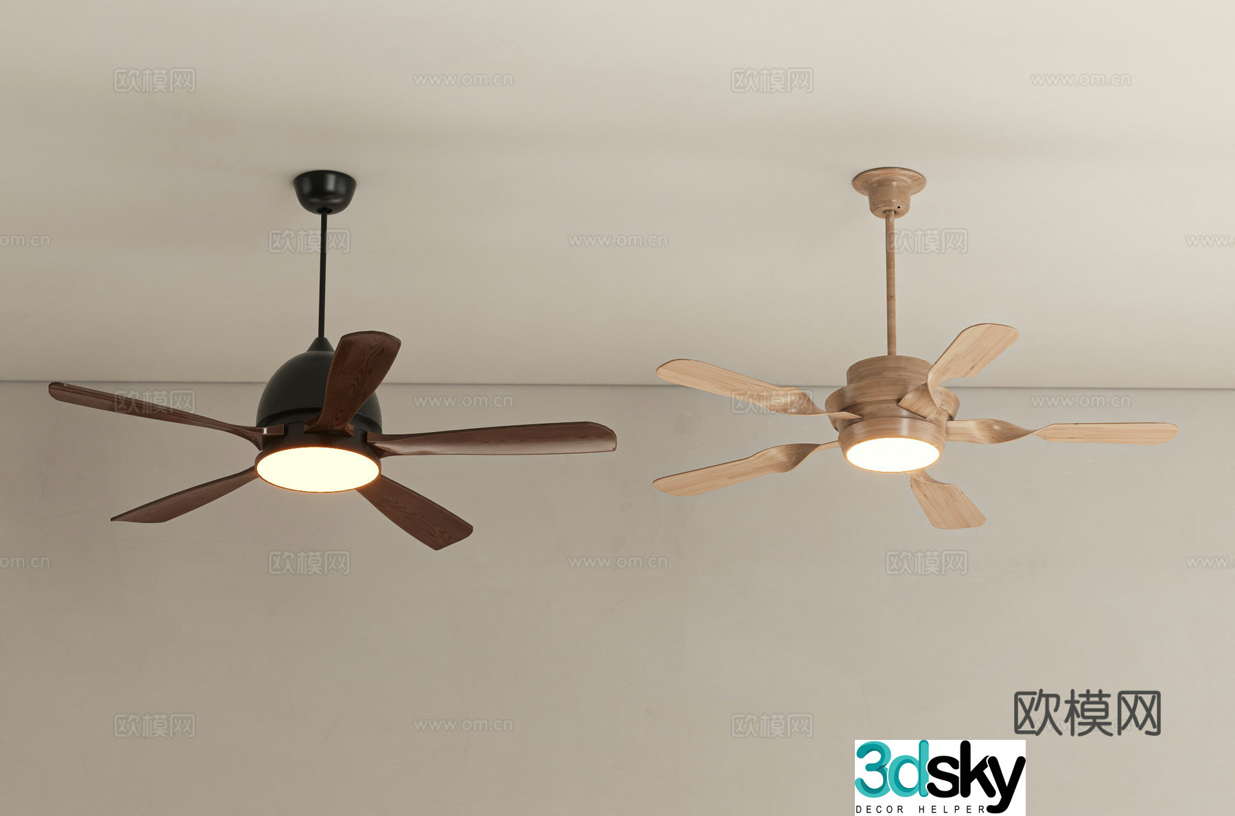 Wabi Sabi ceiling fan light fan light 3d model