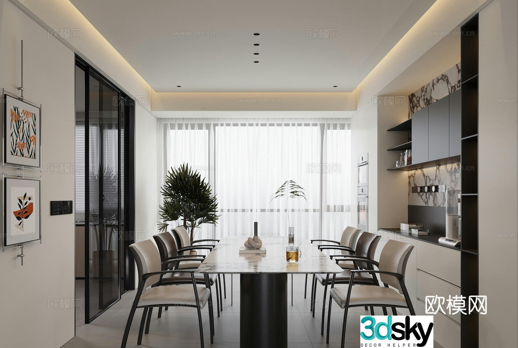 Modern restaurant 3d model