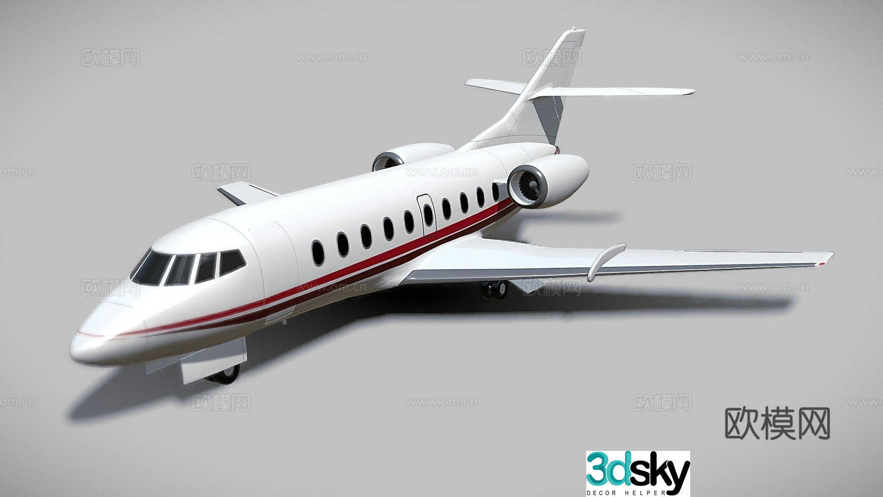 Dassault Falcon 30 private jet jet 3d model