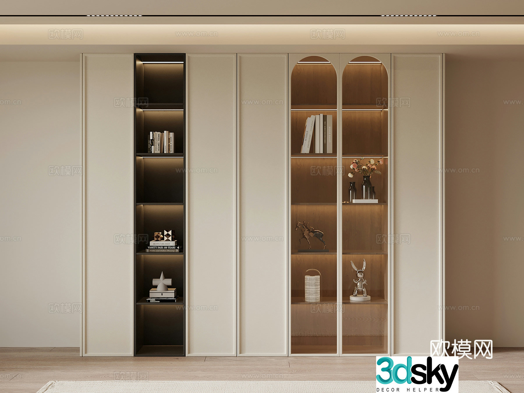 Medieval style bookcase bookshelf 3d model