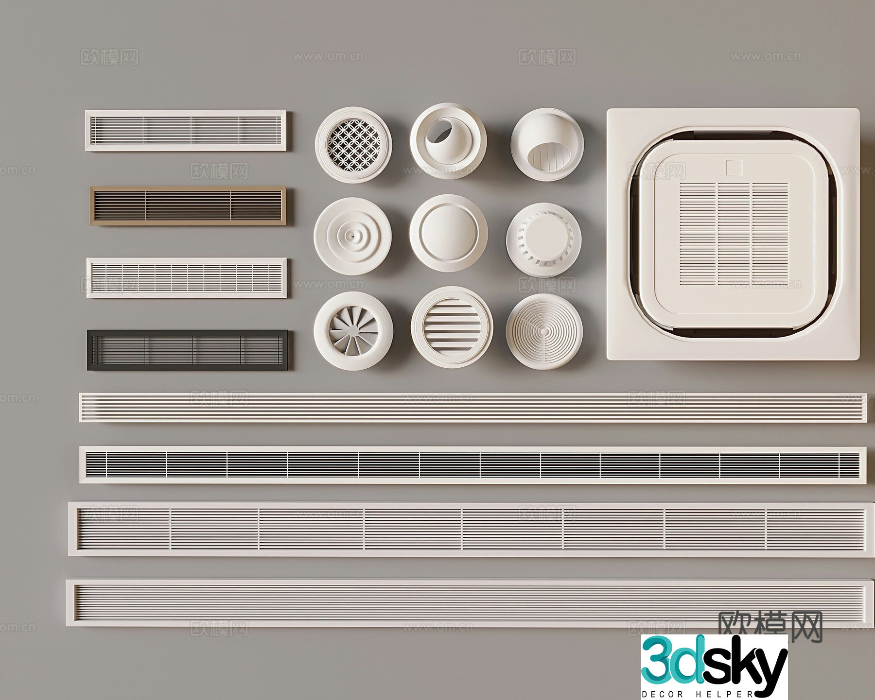 Central air conditioning air conditioning outlet exhaust vent 3D model