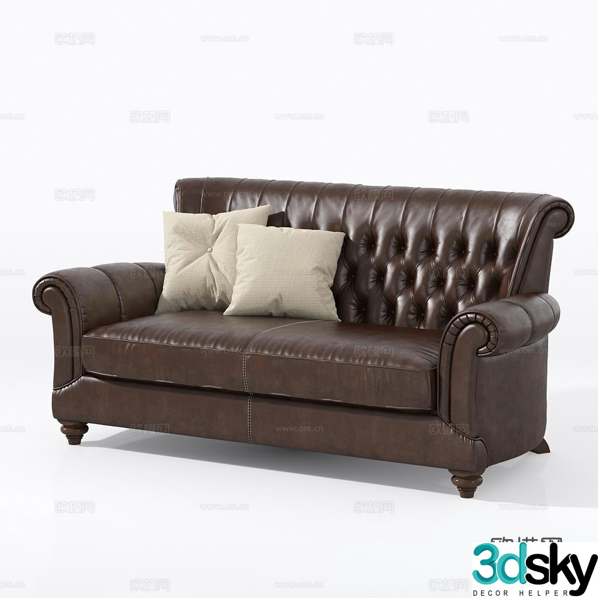 Nicoline leather sofa loveseat 3d model