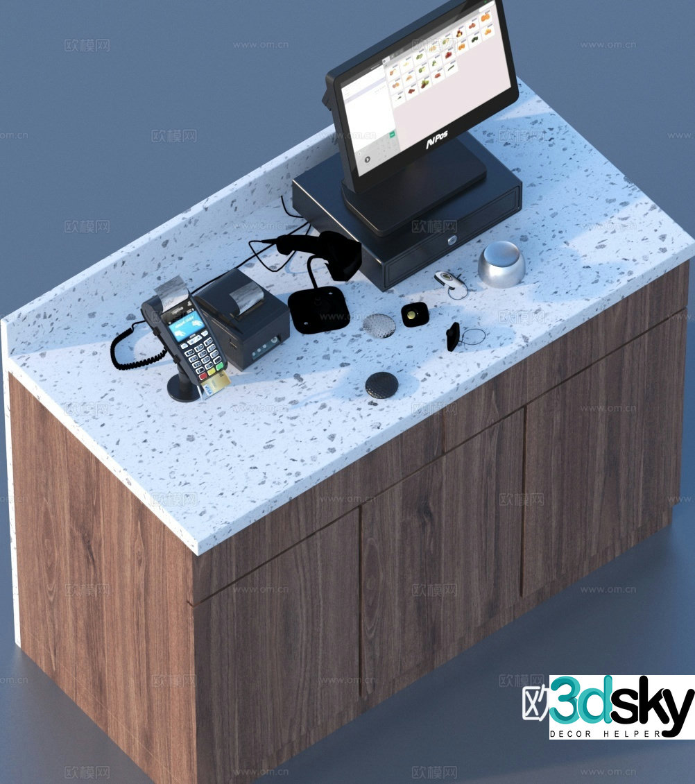 Cash register cashier 3d model