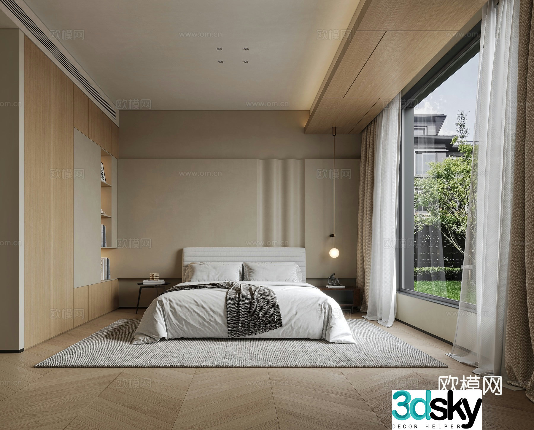 Modern bedroom master bedroom 3d model