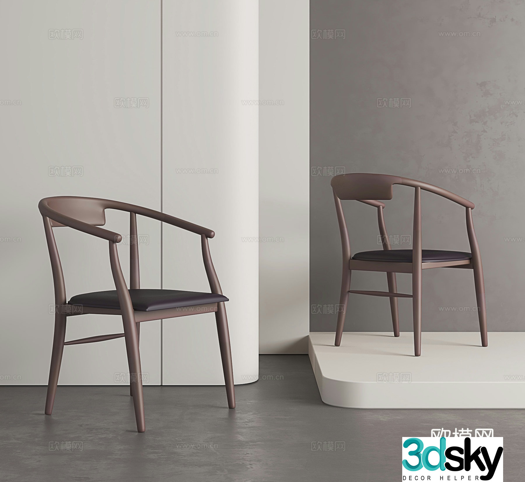 New Chinese style chair armchair armchair 3d model