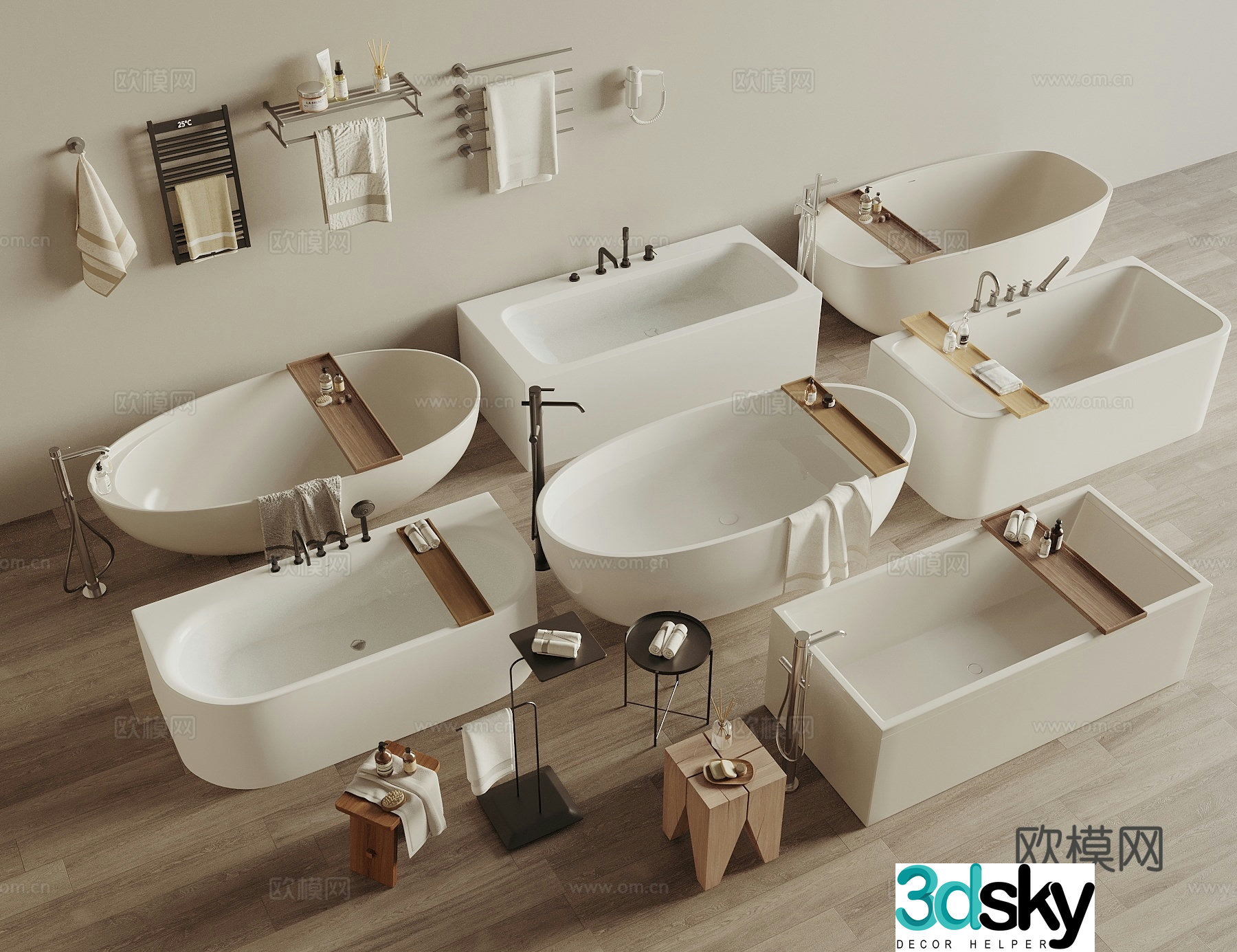 Freestanding bathtub ceramic bathtub 3d model