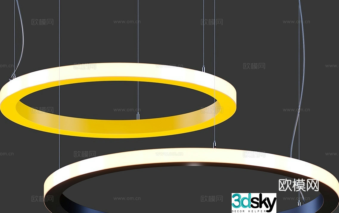 Simple chandelier ring chandelier 3d model