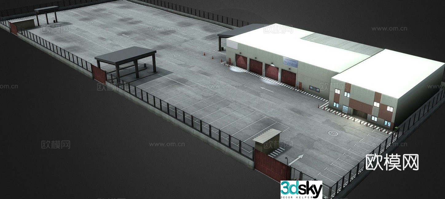 parking lot bus 3d model
