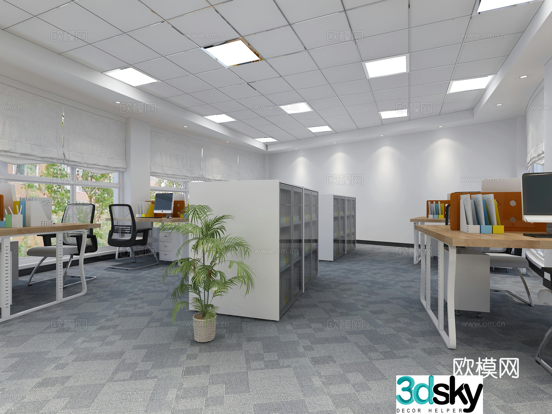 Public office area office 3d model