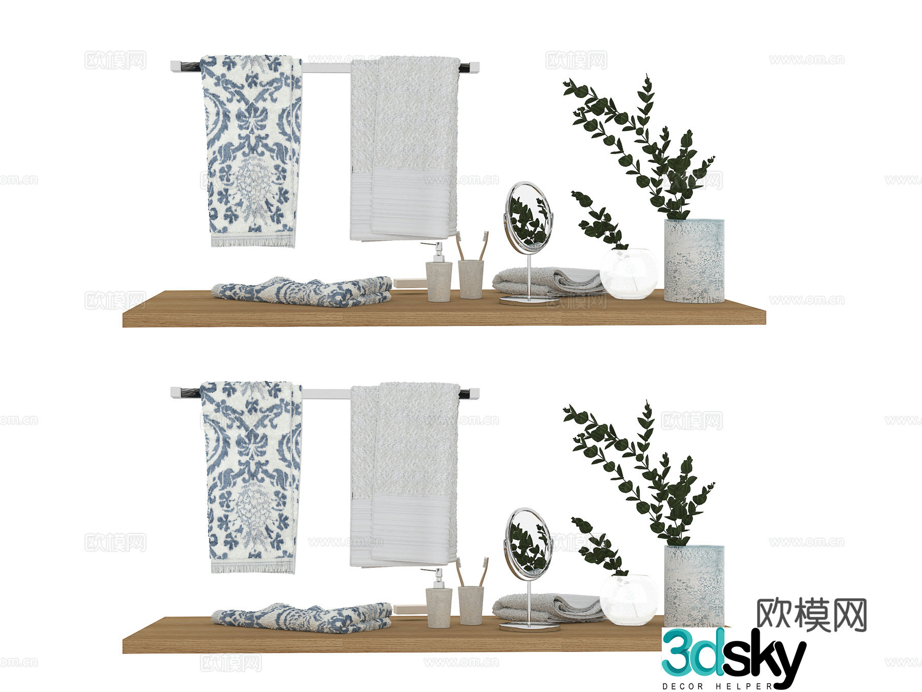Daily necessities towel toiletries 3d model