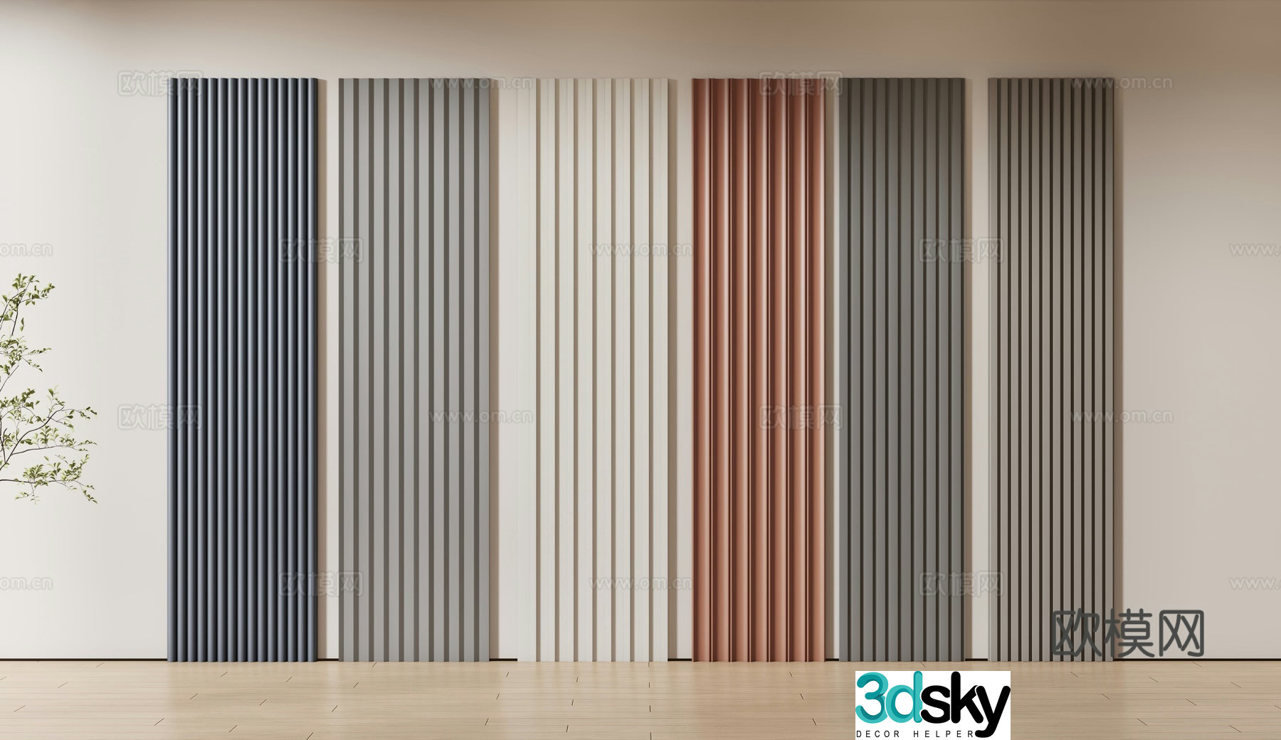 Wainscoting grating Great Wall board 3D model