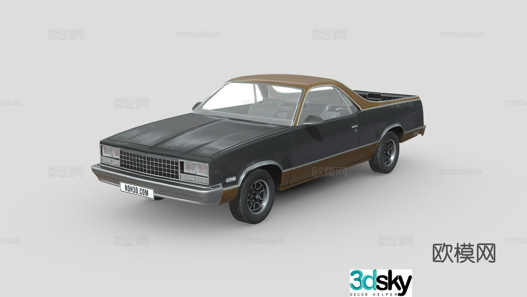 vintage car sedan 3d model