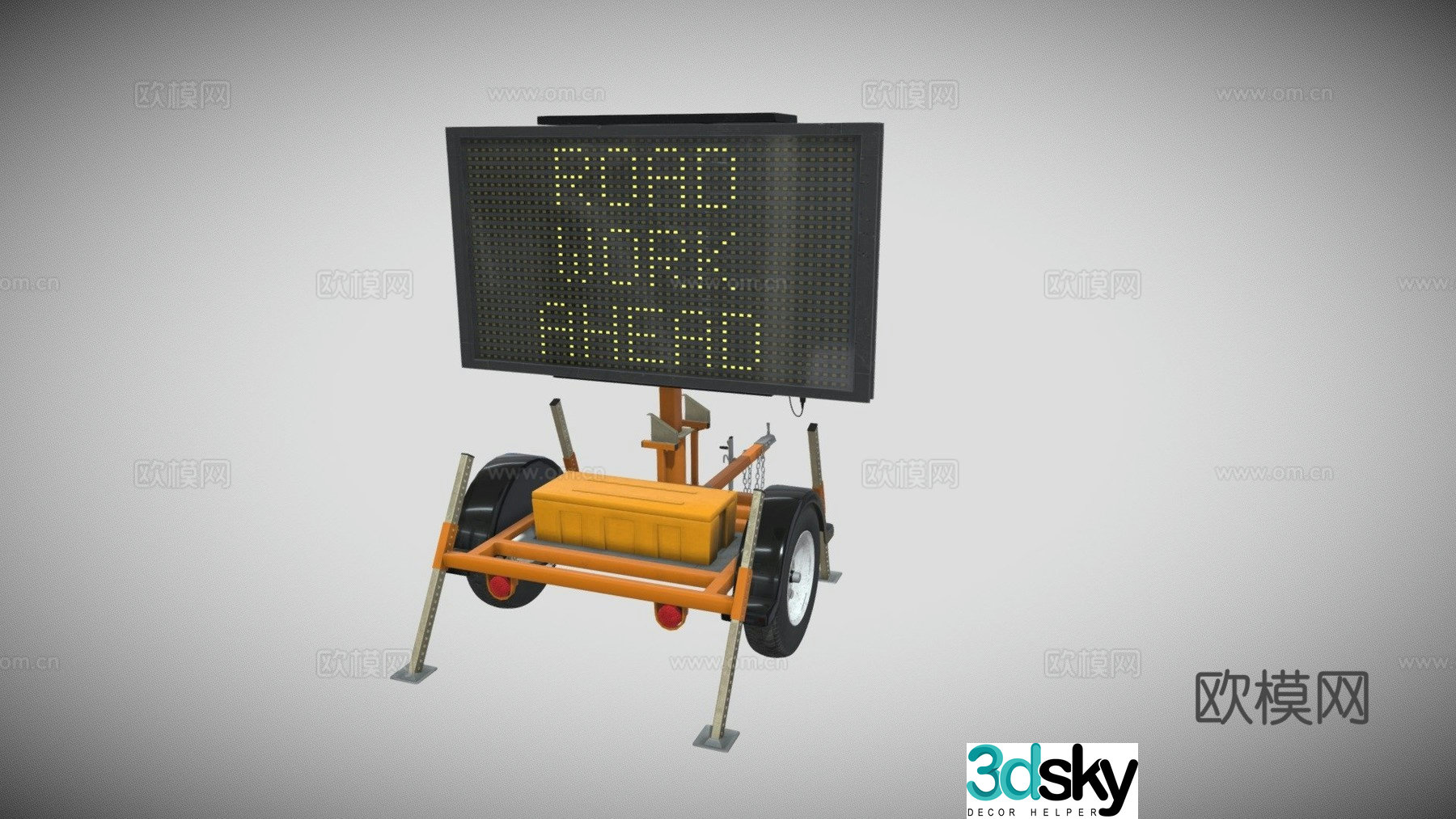 Traffic information sign 3d model