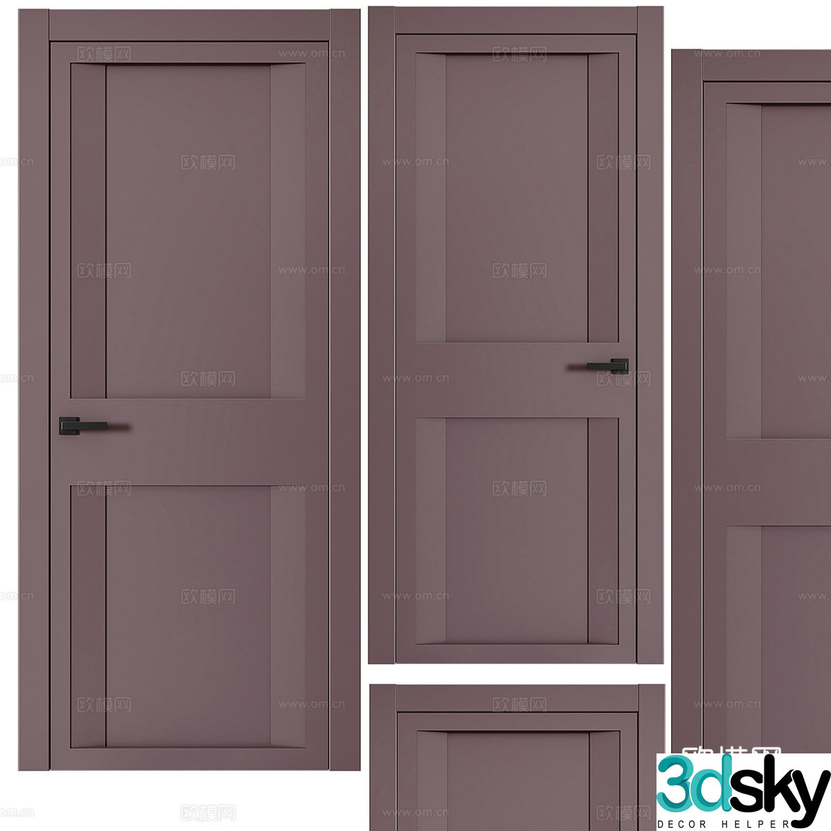Room door single door bedroom door 3d model