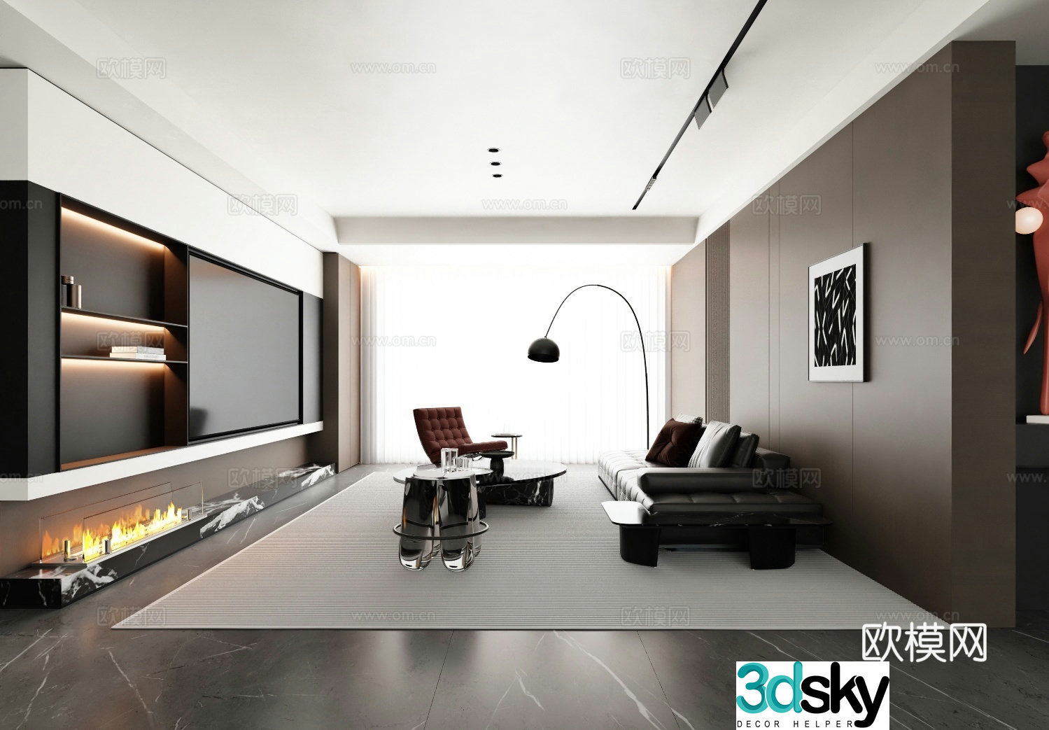 Modern living room 3d model