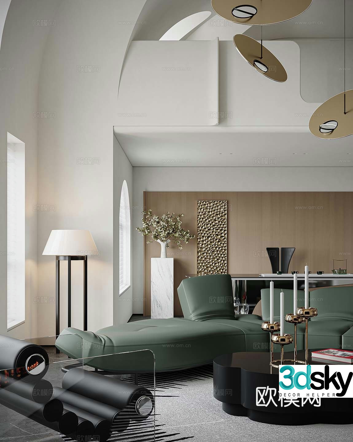 Modern sectional sofa 3d model