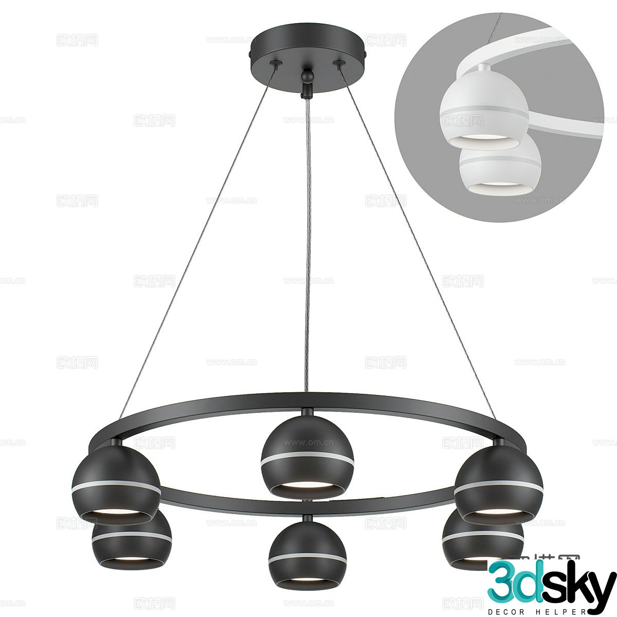 Modern minimalist chandelier dining room chandelier living room chandelier 3d model