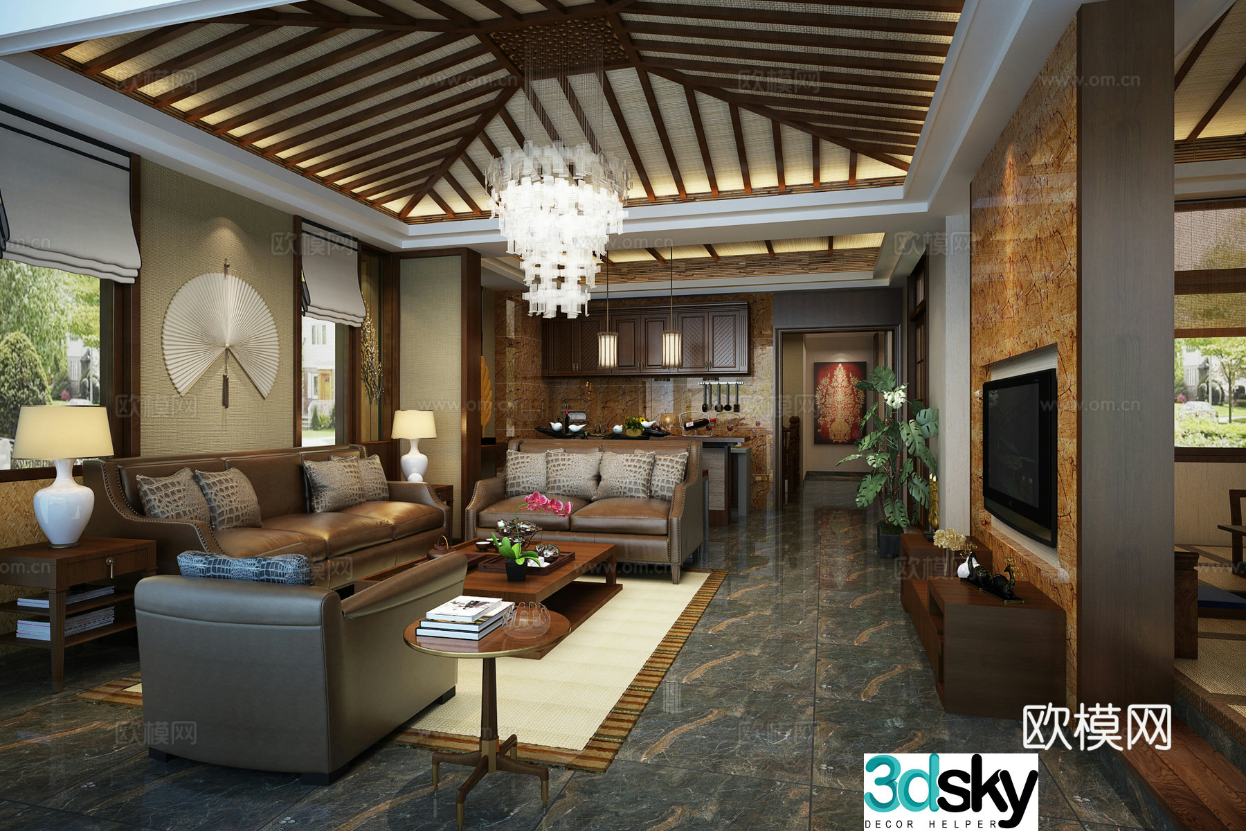 Southeast Asian living room 3d model