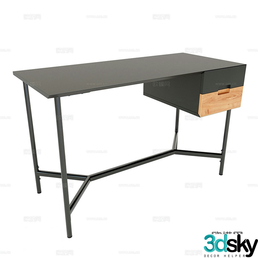 modern desk writing desk 3d model