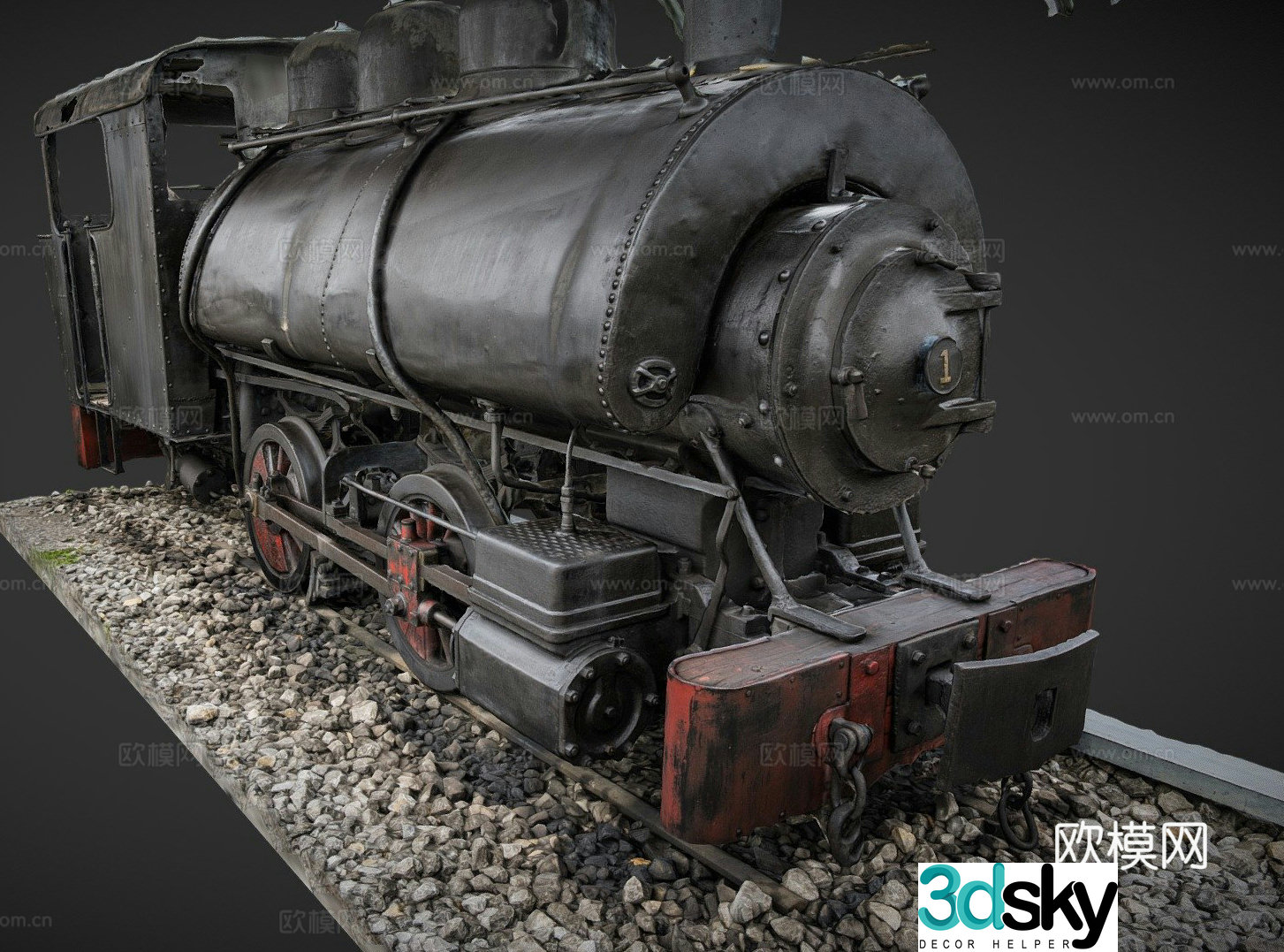 steam locomotive 3d model