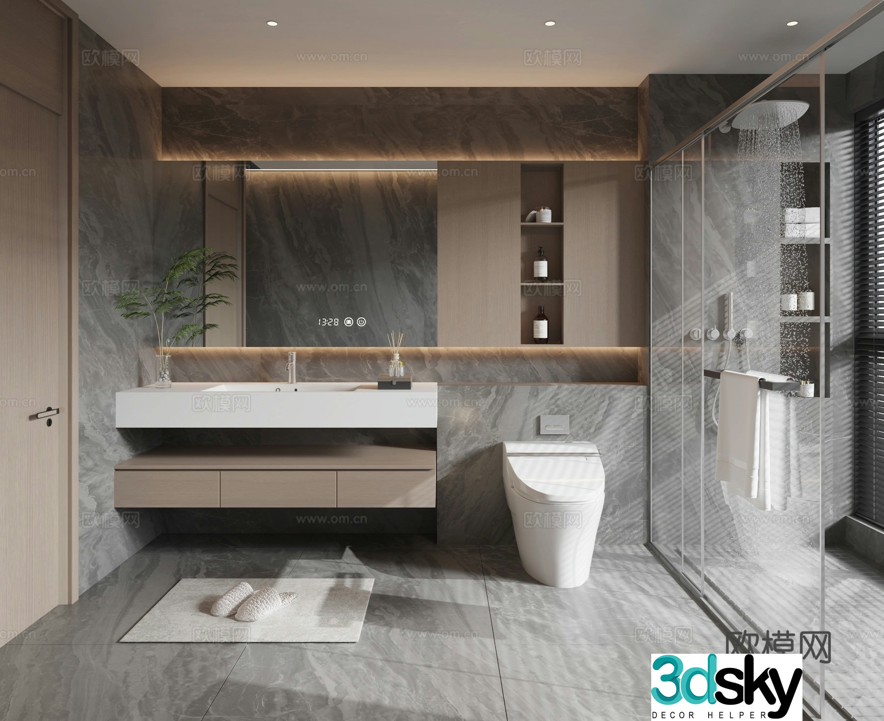 Modern bathroom bathroom 3d model