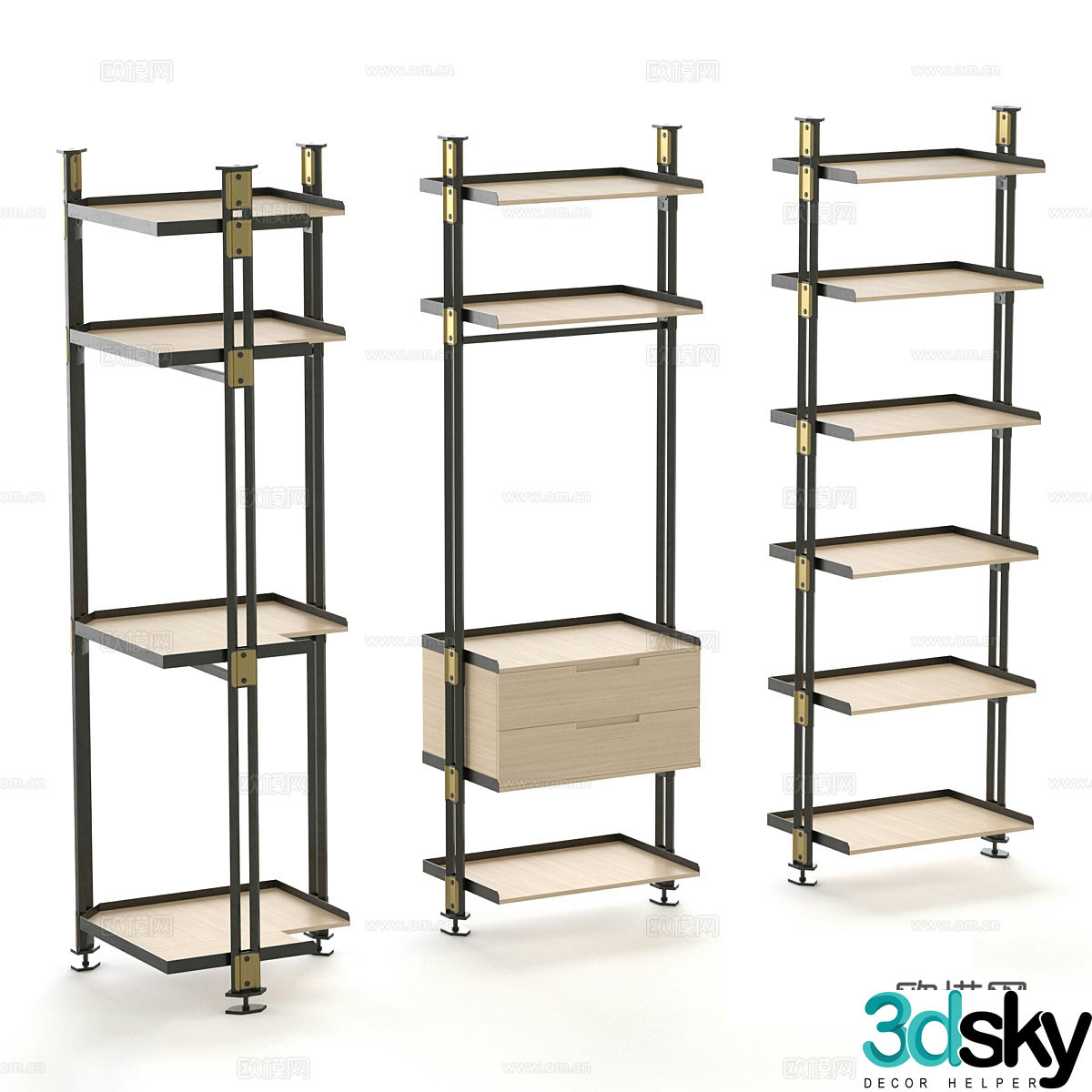 Modern storage rack display rack 3d model