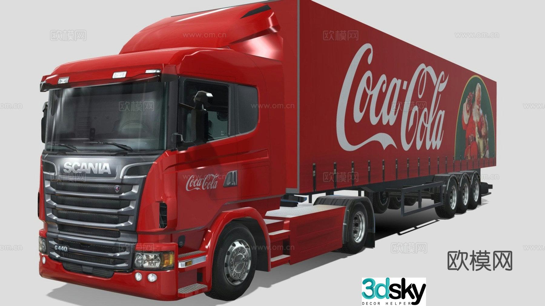 Coca-Cola painted truck 3d model