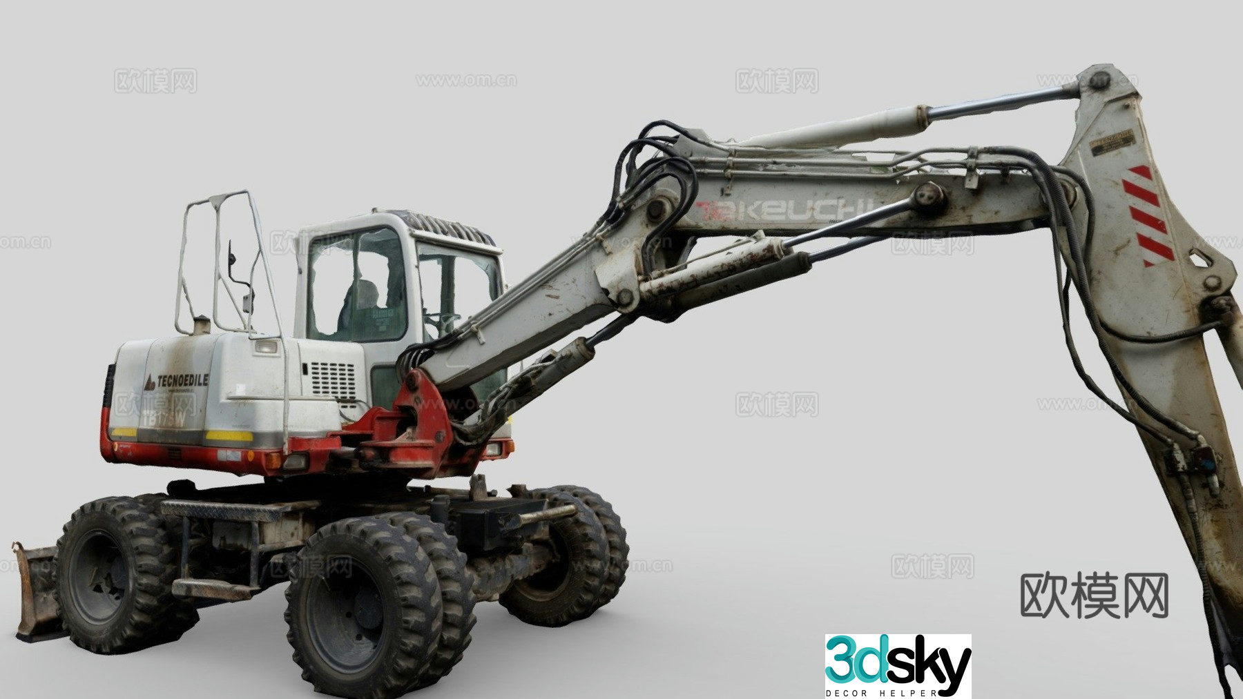 Construction site excavator 3d model
