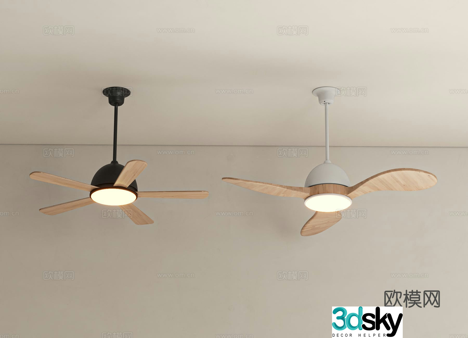 Wabi Sabi ceiling fan light fan light 3d model