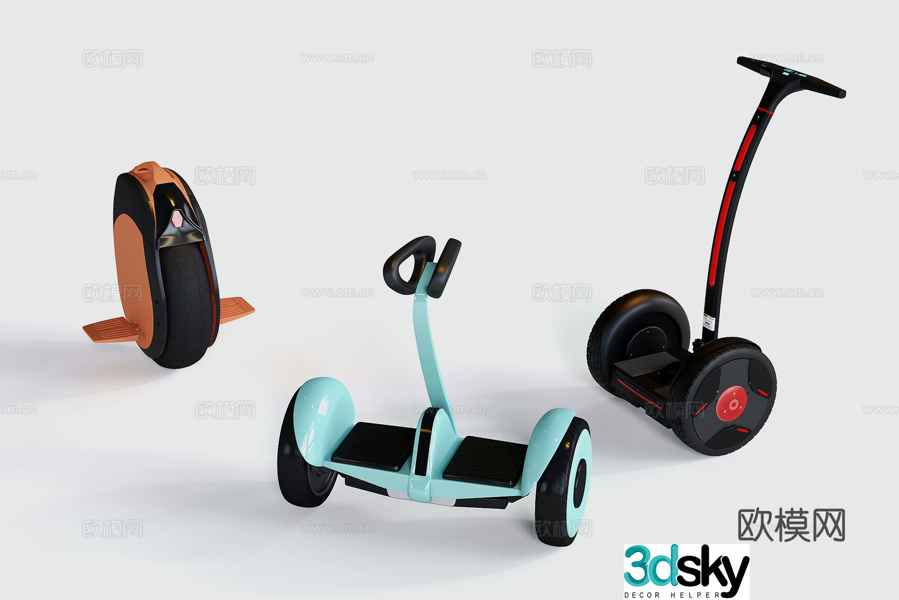 Somatosensory electric balance car unicycle 3d model
