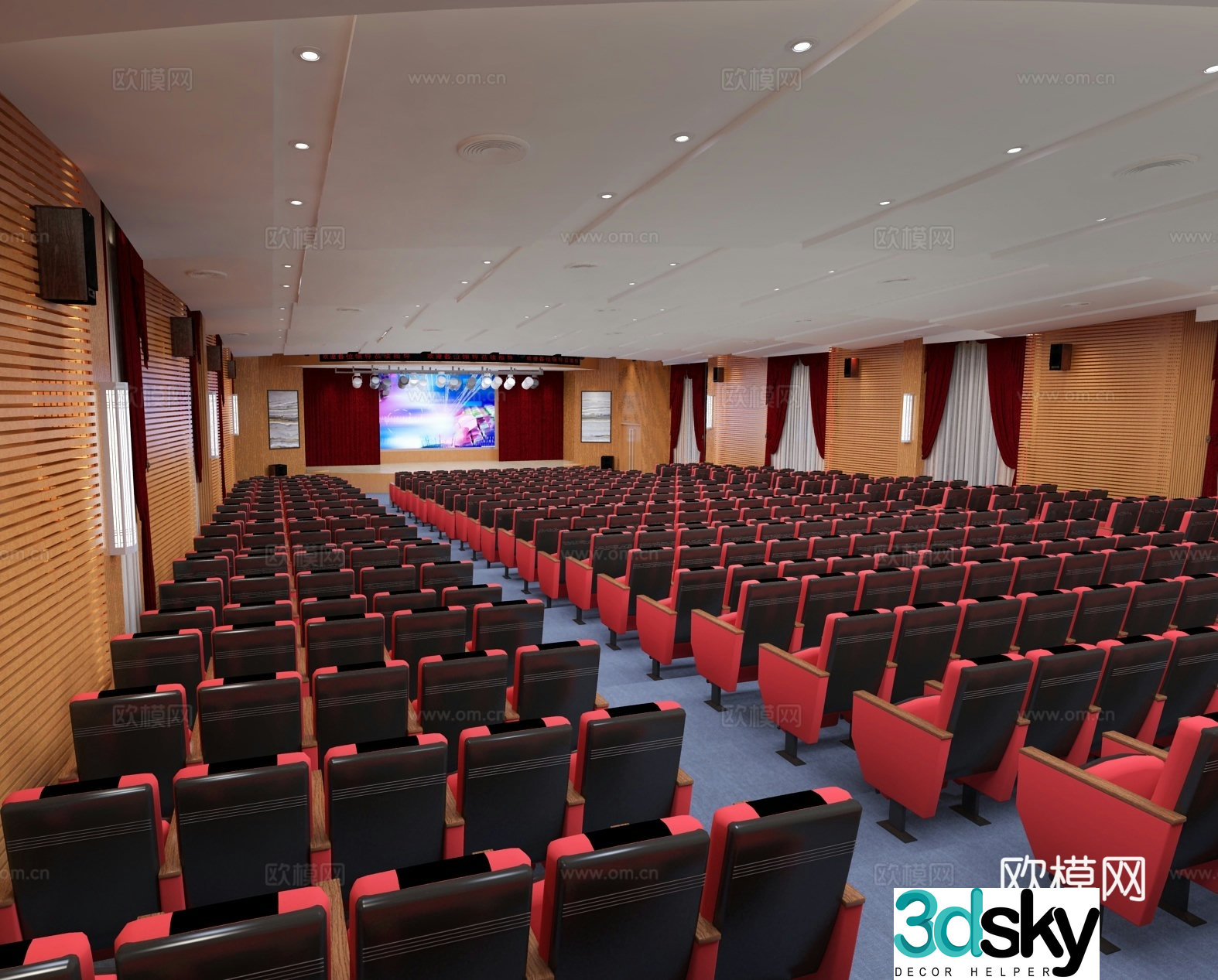 Modern lecture hall conference hall 3d model