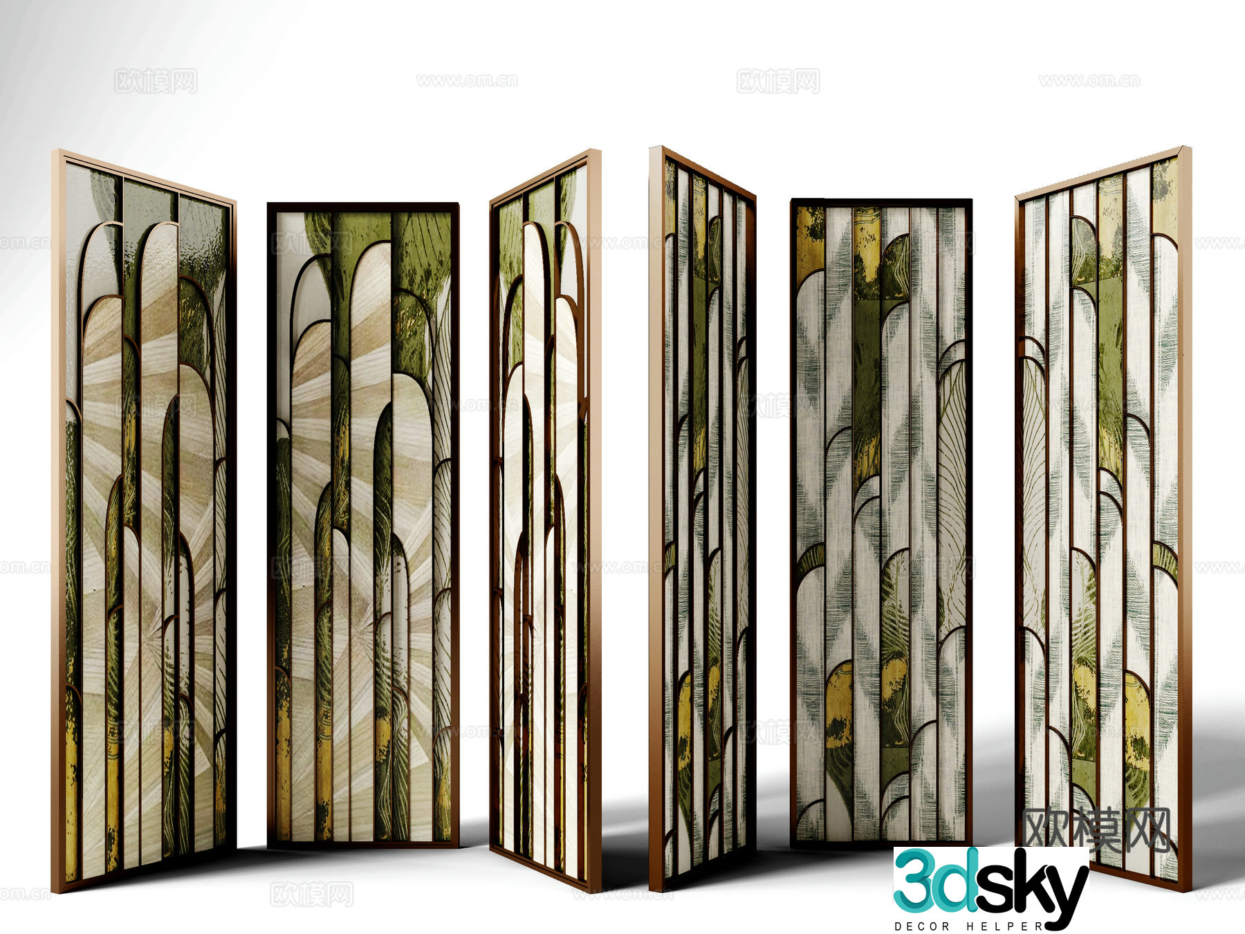 Folding screen art screen 3d model