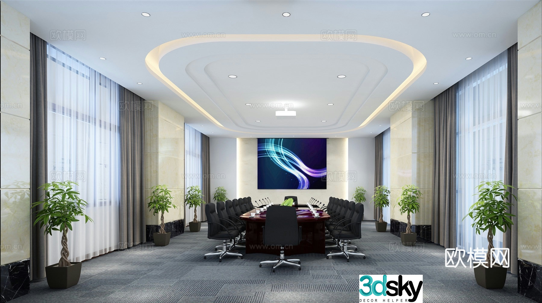Modern conference room 3d model