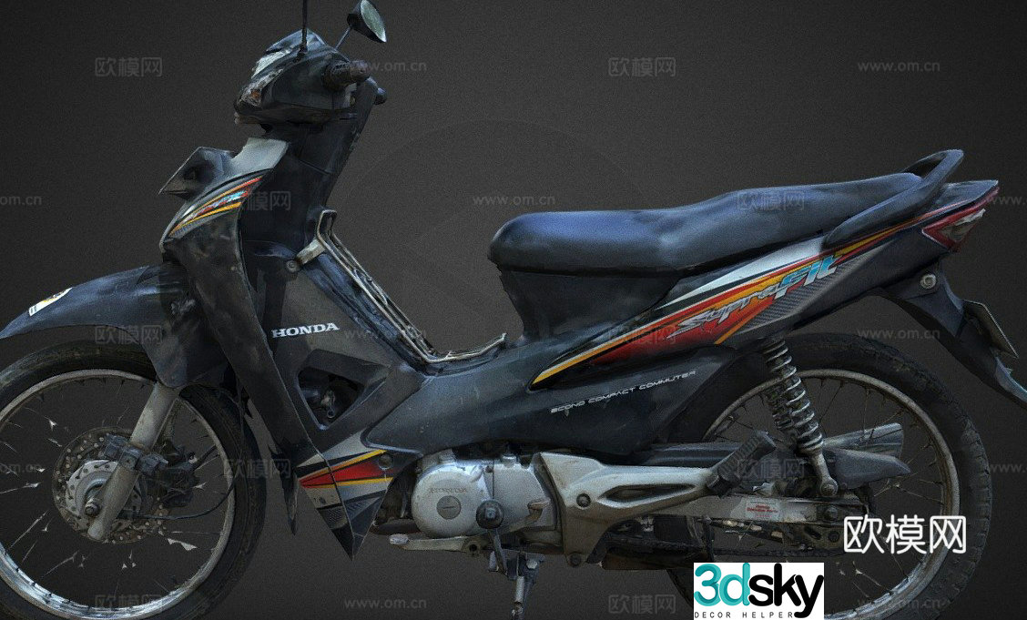 Supra Fi old motorcycle 3d model