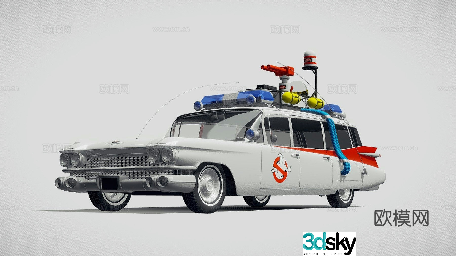 Ghostbusters ECTO-1 1959 car 3d model