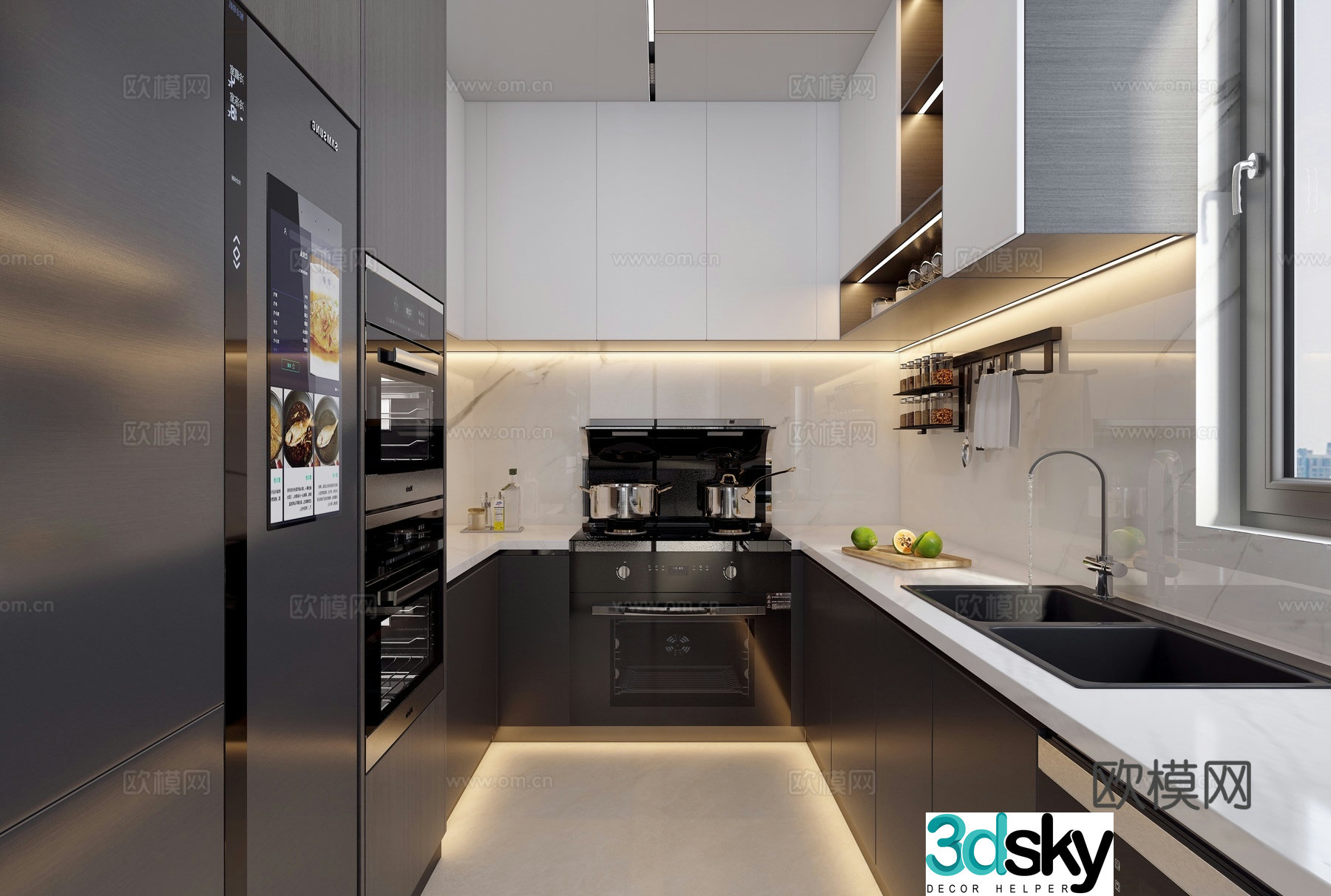 Italian kitchen cabinet 3d model