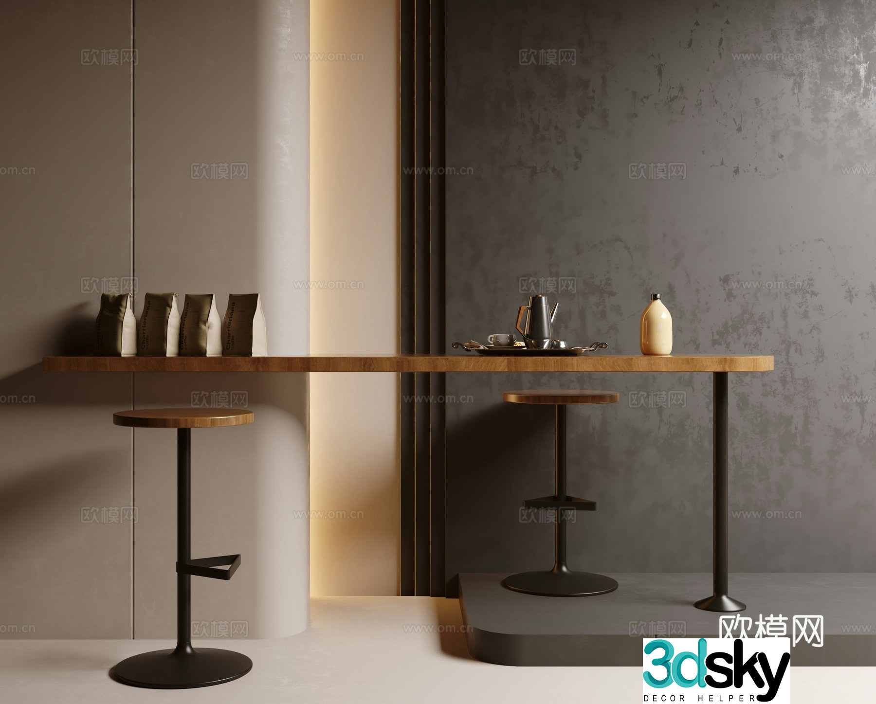 Medieval style bar 3D model