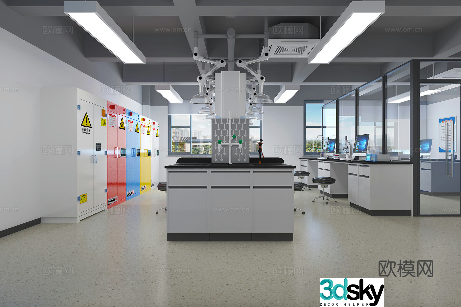 Chemistry laboratory physical and chemical room 3d model
