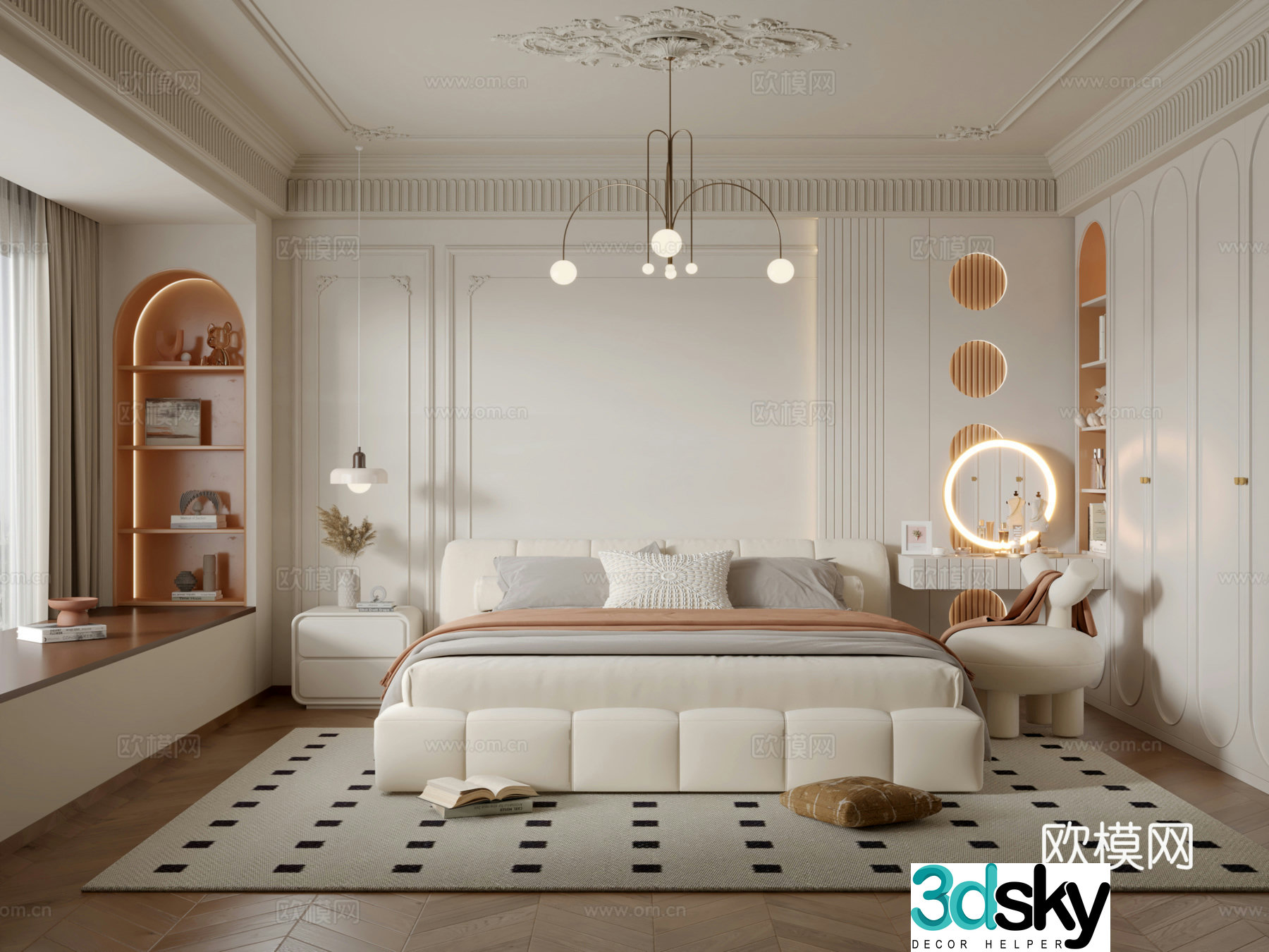 French bedroom master bedroom 3d model