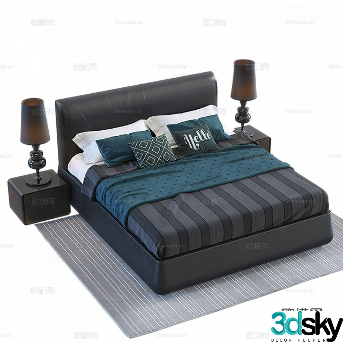 Faina double bed 3d model