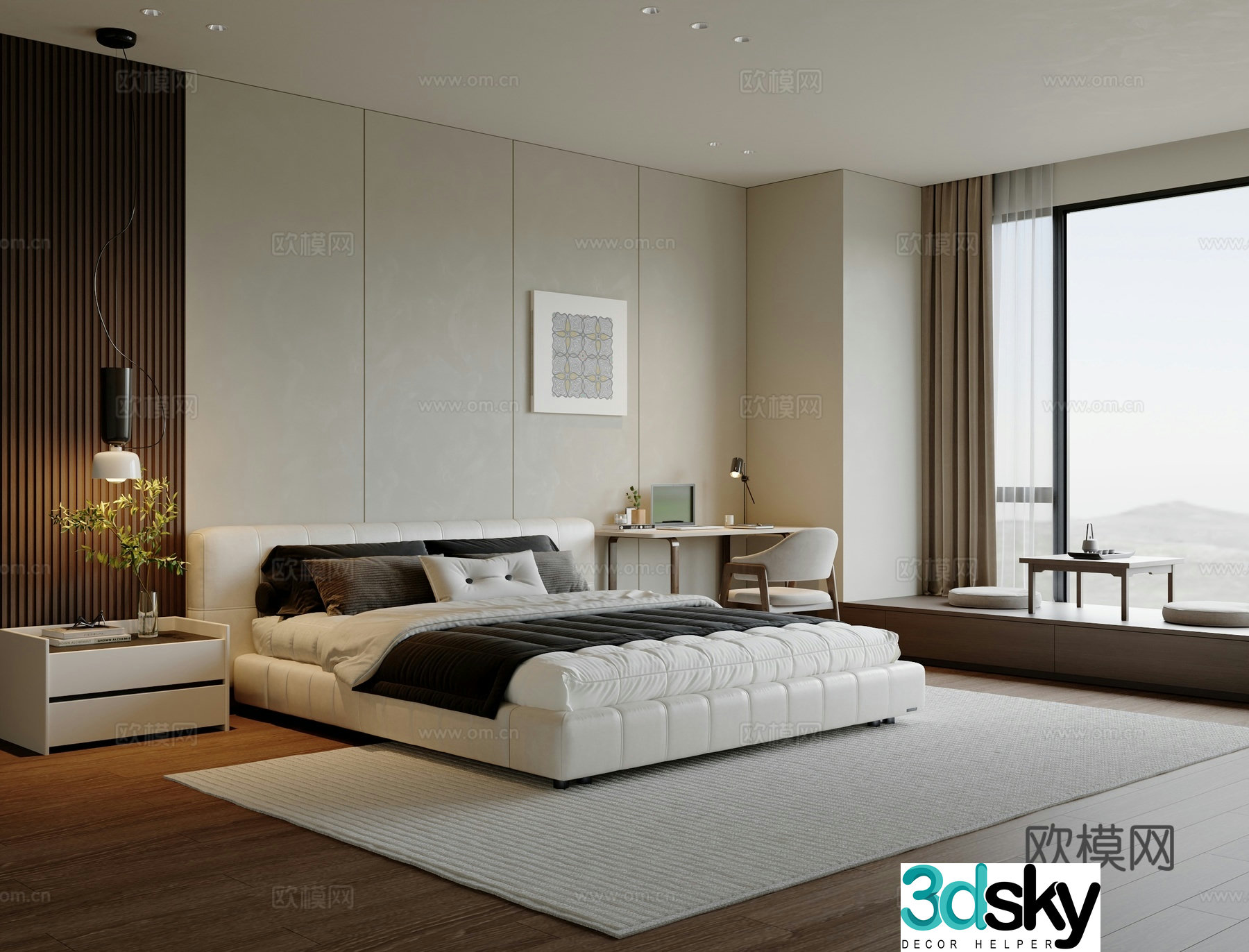 Modern bedroom second bedroom 3d model