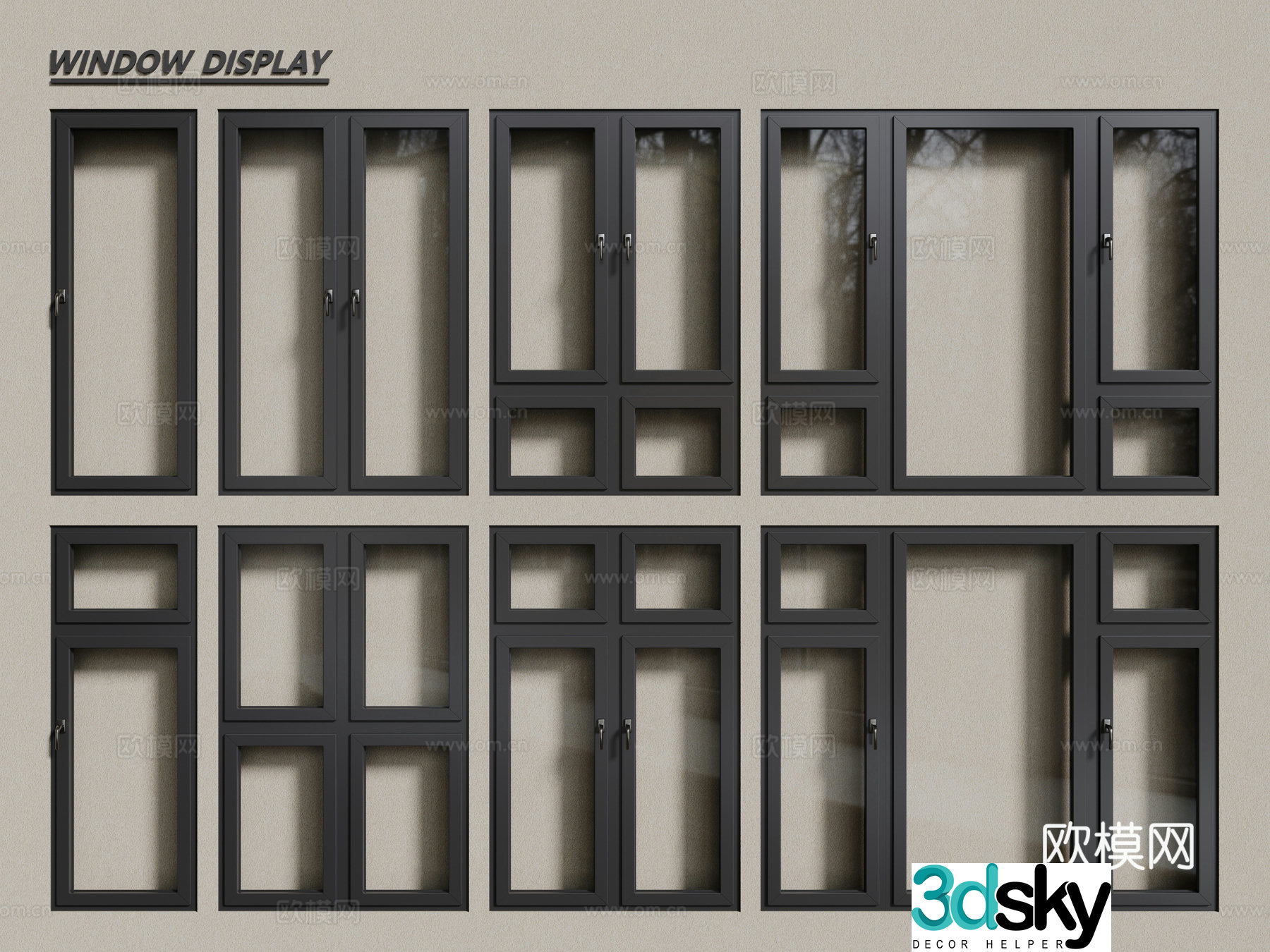 Modern windows aluminum alloy windows casement windows floor-to-ceiling windows 3d model