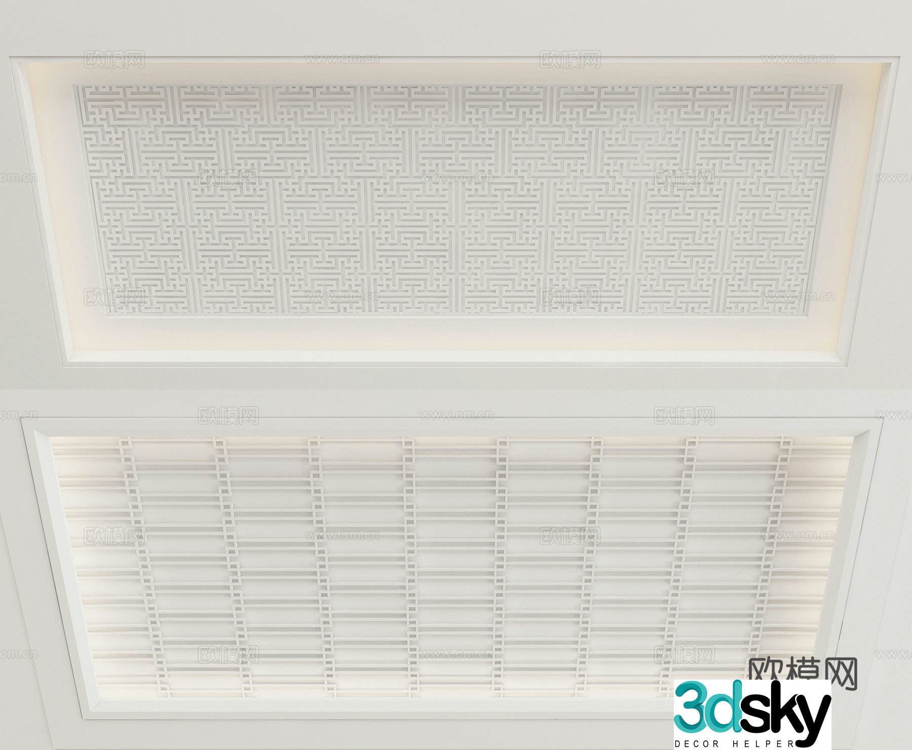 New Chinese style ceiling 3D model