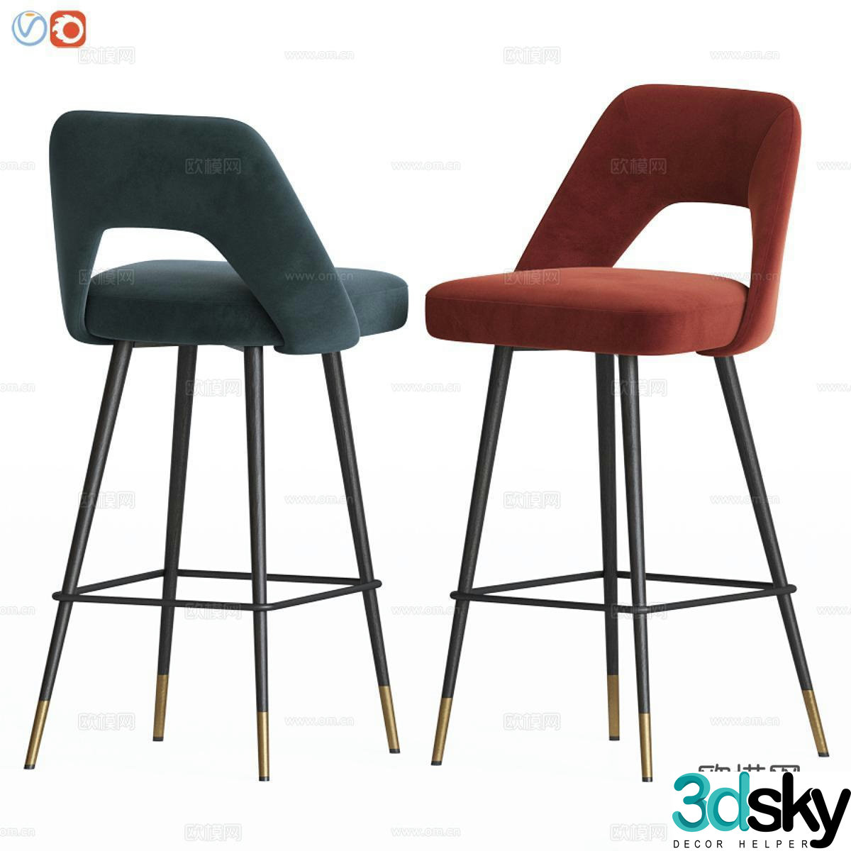 Eichholtz bar stool bar stool high stool 3d model