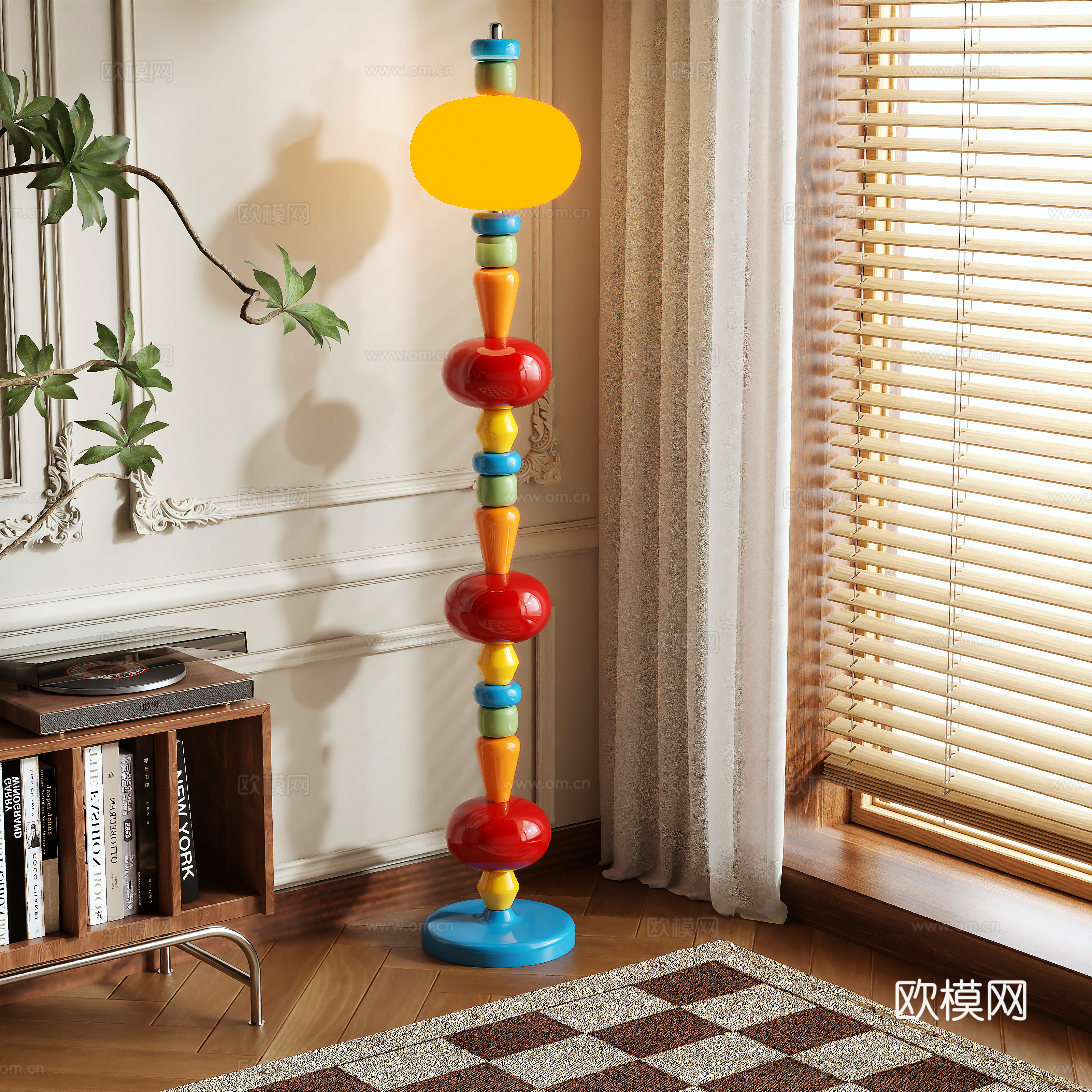 Memphis style floor lamp 3d model