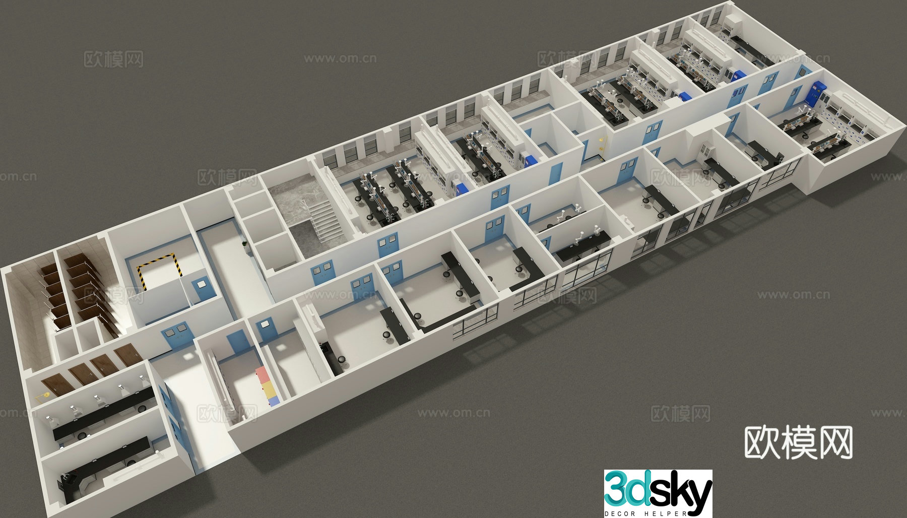 Modern laboratory workbench 3d model