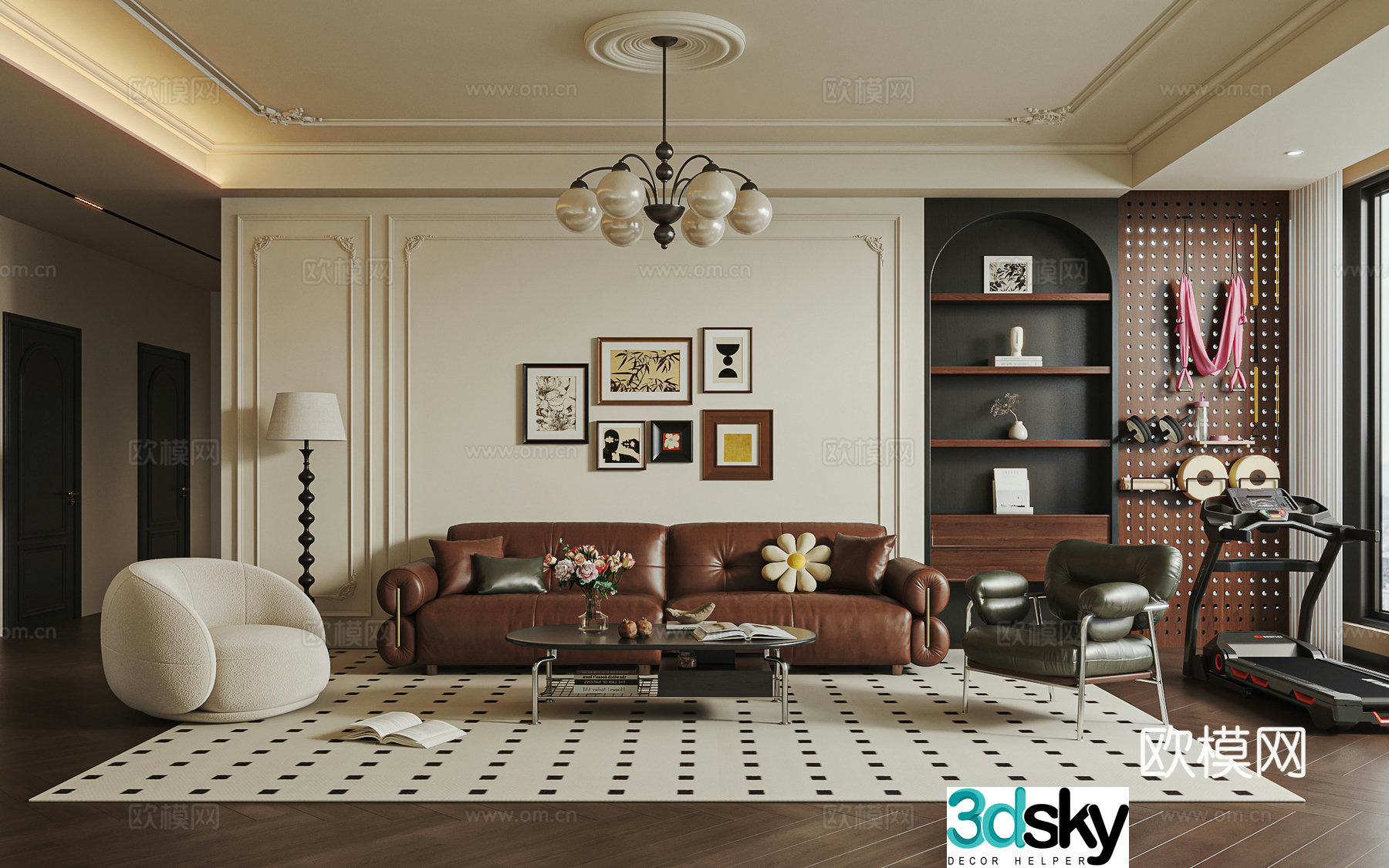 Medieval style living room 3D model